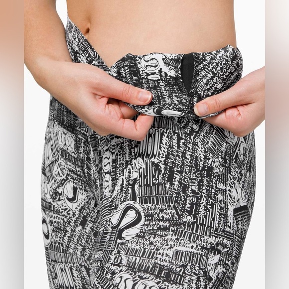 Lululemon Wunder Train High-Rise Tight 25" Tear It Up Alpine White Black - Picture 9 of 9